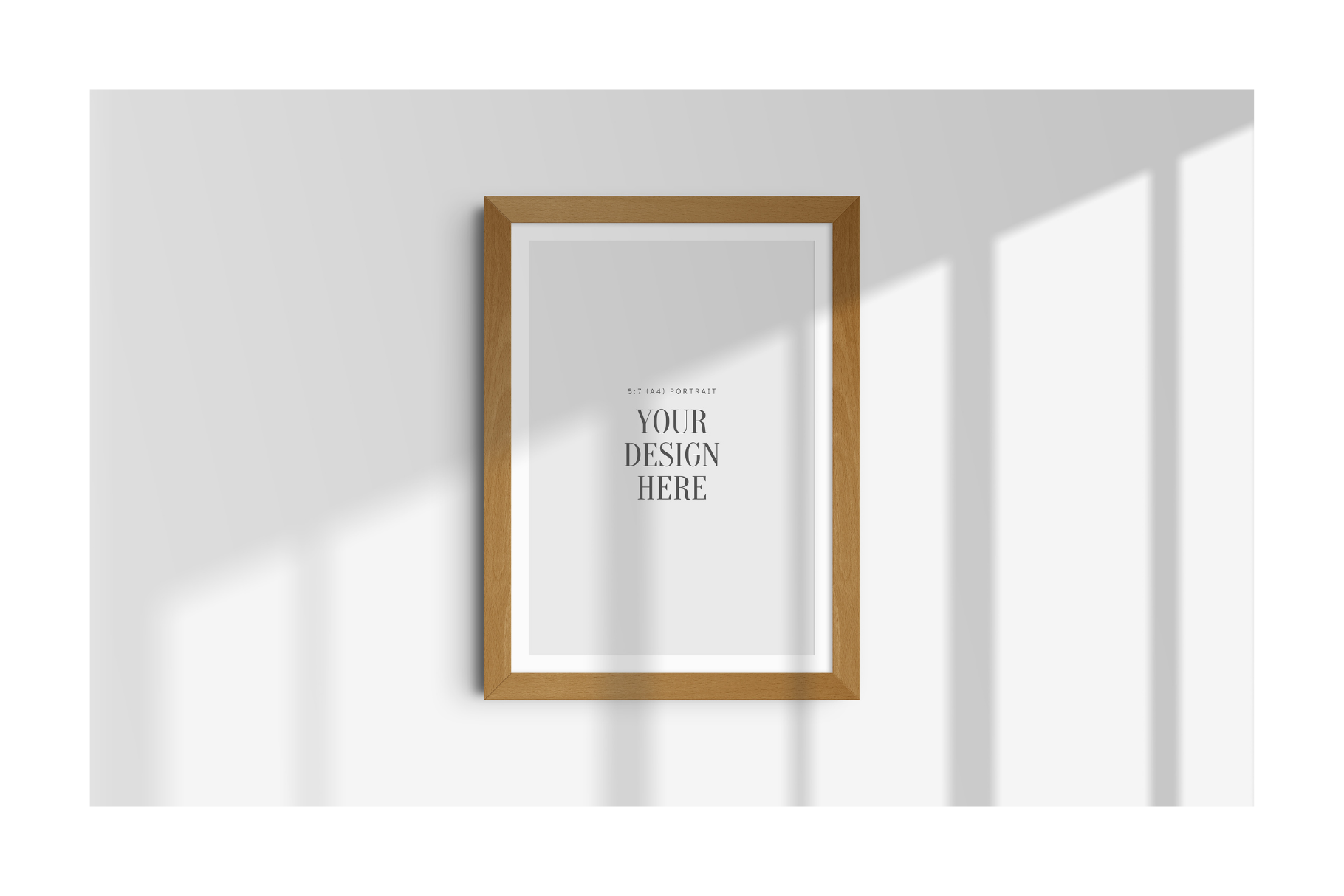 FRAME MOCKUP 5:7 (A4) PORTRAIT | Vertical Frame Mockup | Wood Frame Mockup | PSD