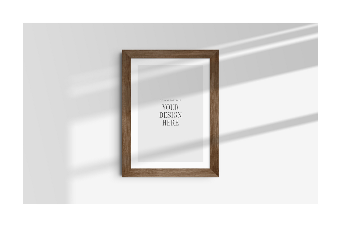 FRAME MOCKUP 5:7 (A4) PORTRAIT | Vertical Frame Mockup | Wood Frame Mockup | PSD