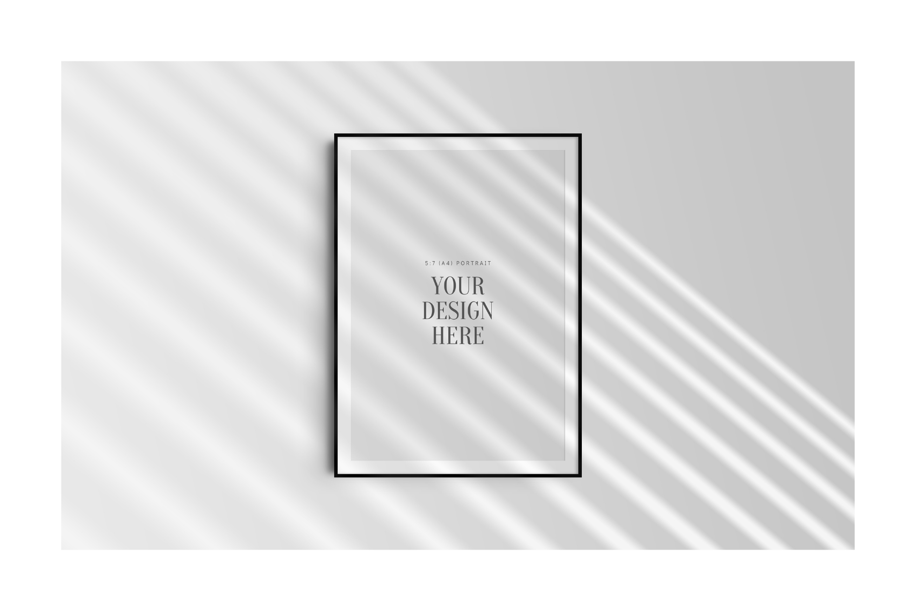 FRAME MOCKUP 5:7 (A4) PORTRAIT | Vertical Frame Mockup | Wood Frame Mockup | PSD