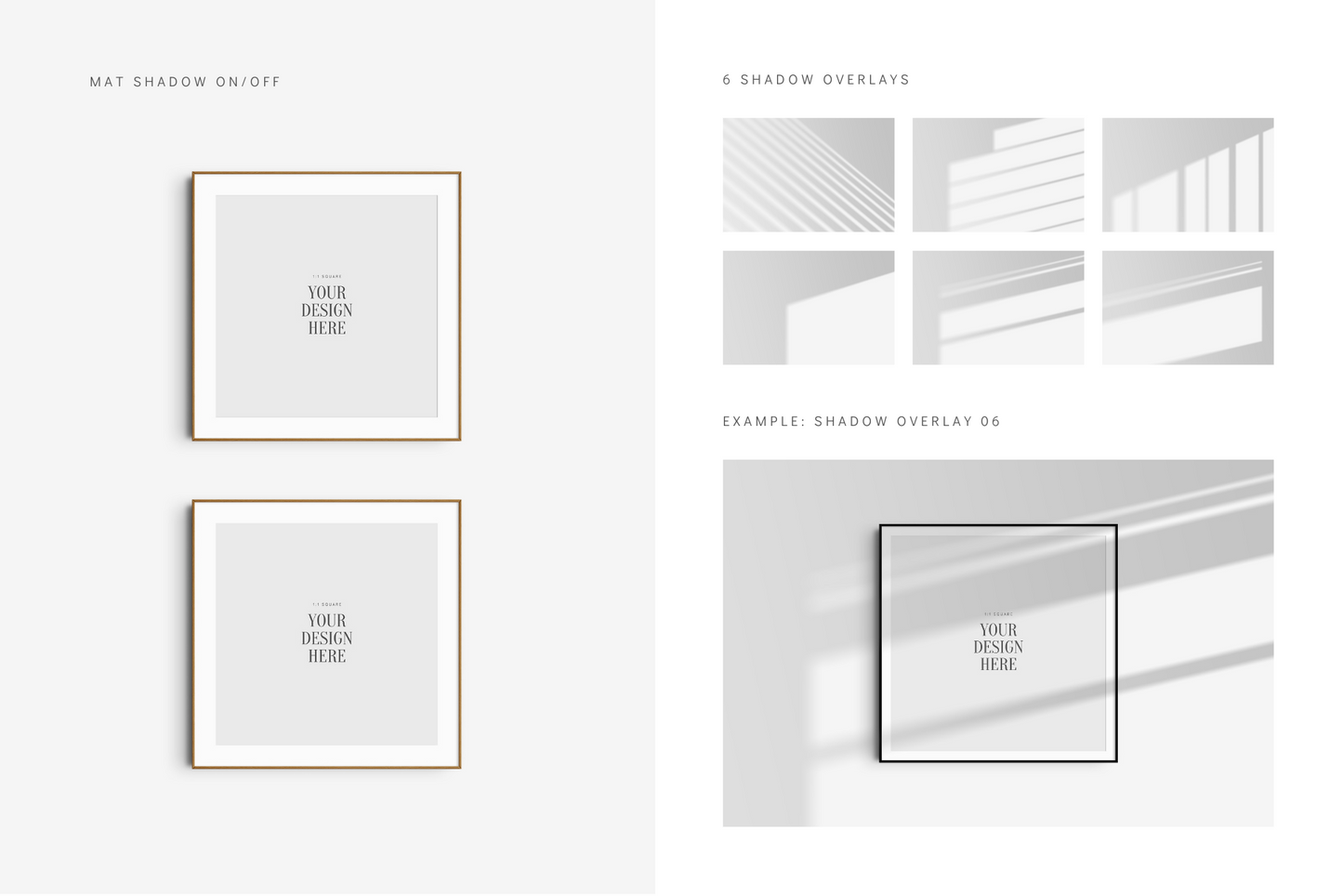 FRAME MOCKUP 1:1 SQUARE | Square Frame Mockup | Wood Frame Mockup | PSD | PAPER MOON Art & Design