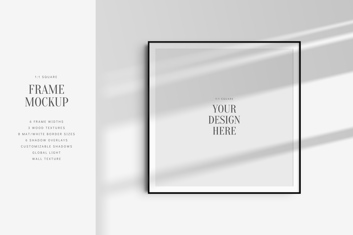 FRAME MOCKUP 1:1 SQUARE | Square Frame Mockup | Wood Frame Mockup | PSD | PAPER MOON Art & Design