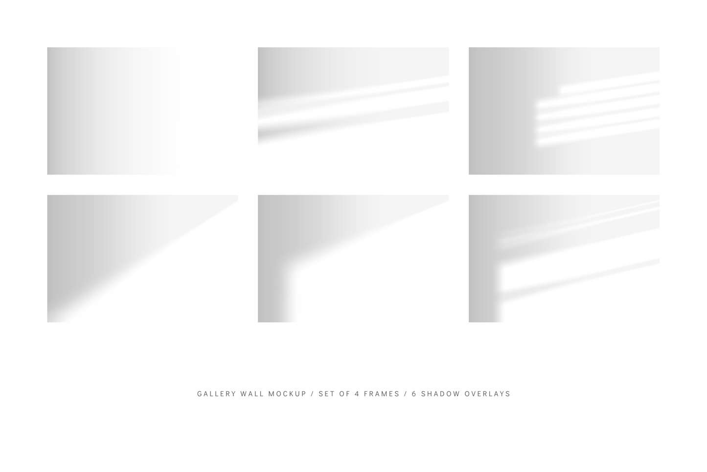 Gallery Wall Mockup | Set of 4 Frames | Frame Mockup | Light Wood | PSD