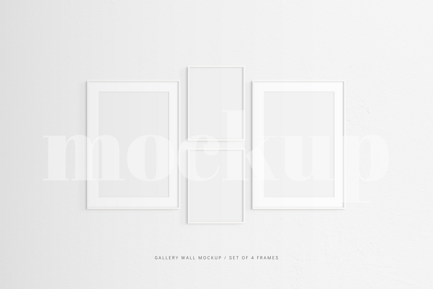 Gallery Wall Mockup | Set of 4 Frames | Frame Mockup | White | PSD