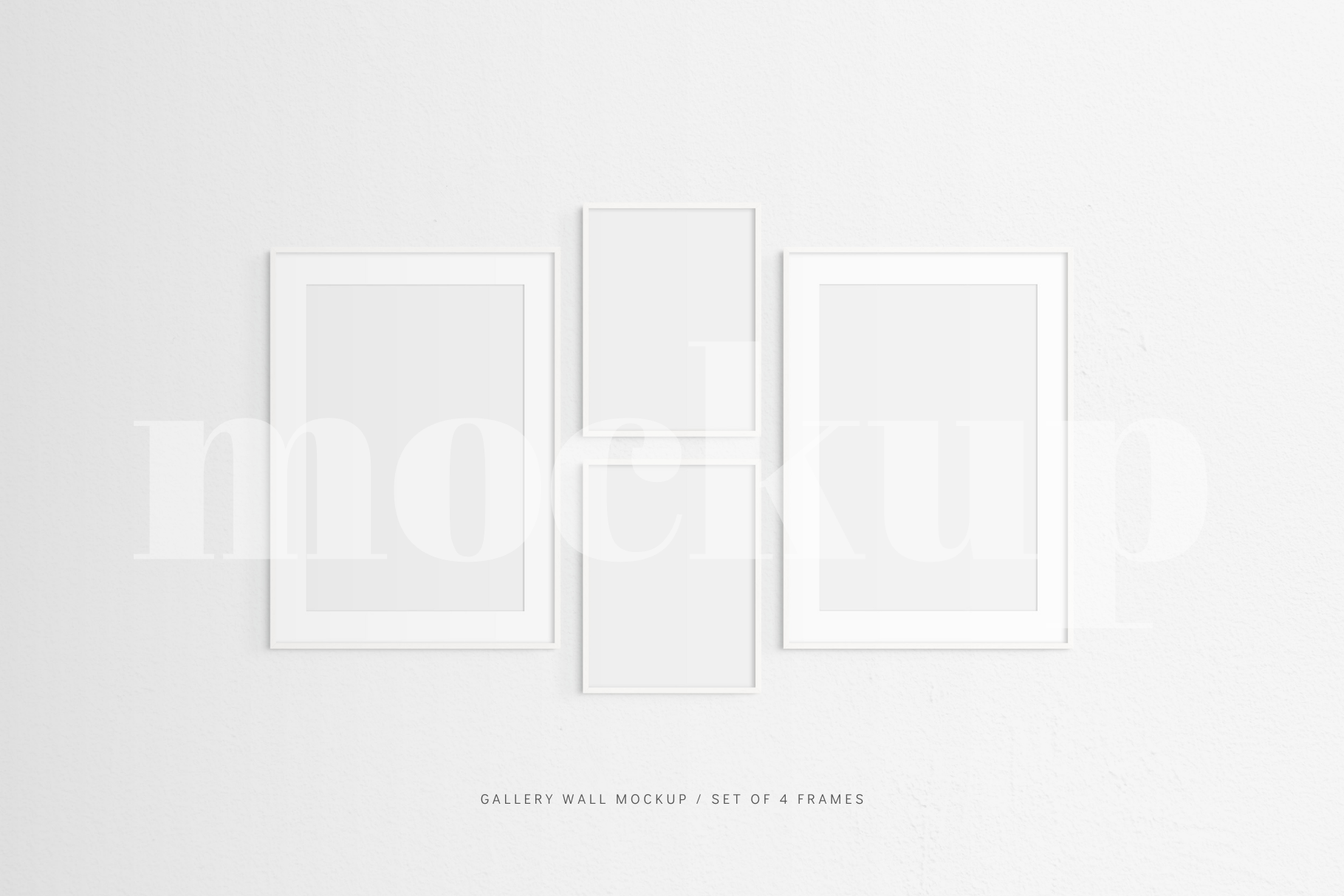 Gallery Wall Mockup | Set of 4 Frames | Frame Mockup | White | PSD