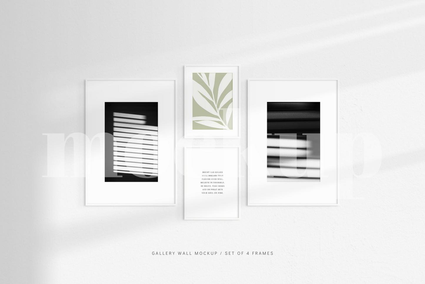 Gallery Wall Mockup | Set of 4 Frames | Frame Mockup | White | PSD