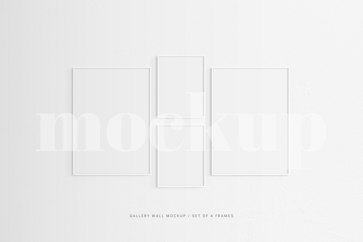 Gallery Wall Mockup | Set of 4 Frames | Frame Mockup | White | PSD