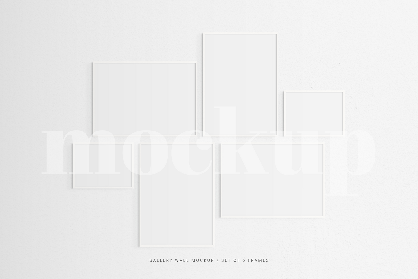Gallery Wall Mockup | Set of 6 Frames | Frame Mockup | White | PSD