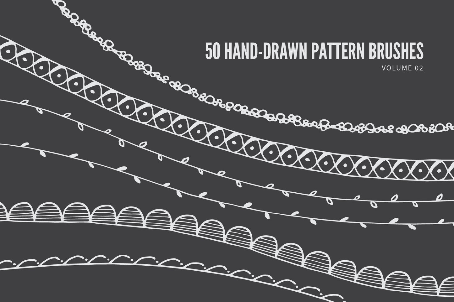 Hand Drawn Vector Pattern Brushes 02 Abstract Tribal Boho Floral