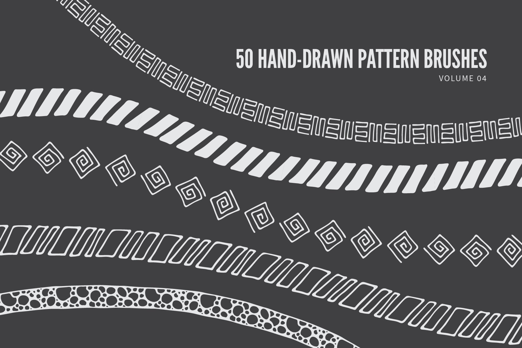Hand Drawn Vector Pattern Brushes 04 Abstract Tribal Boho Floral