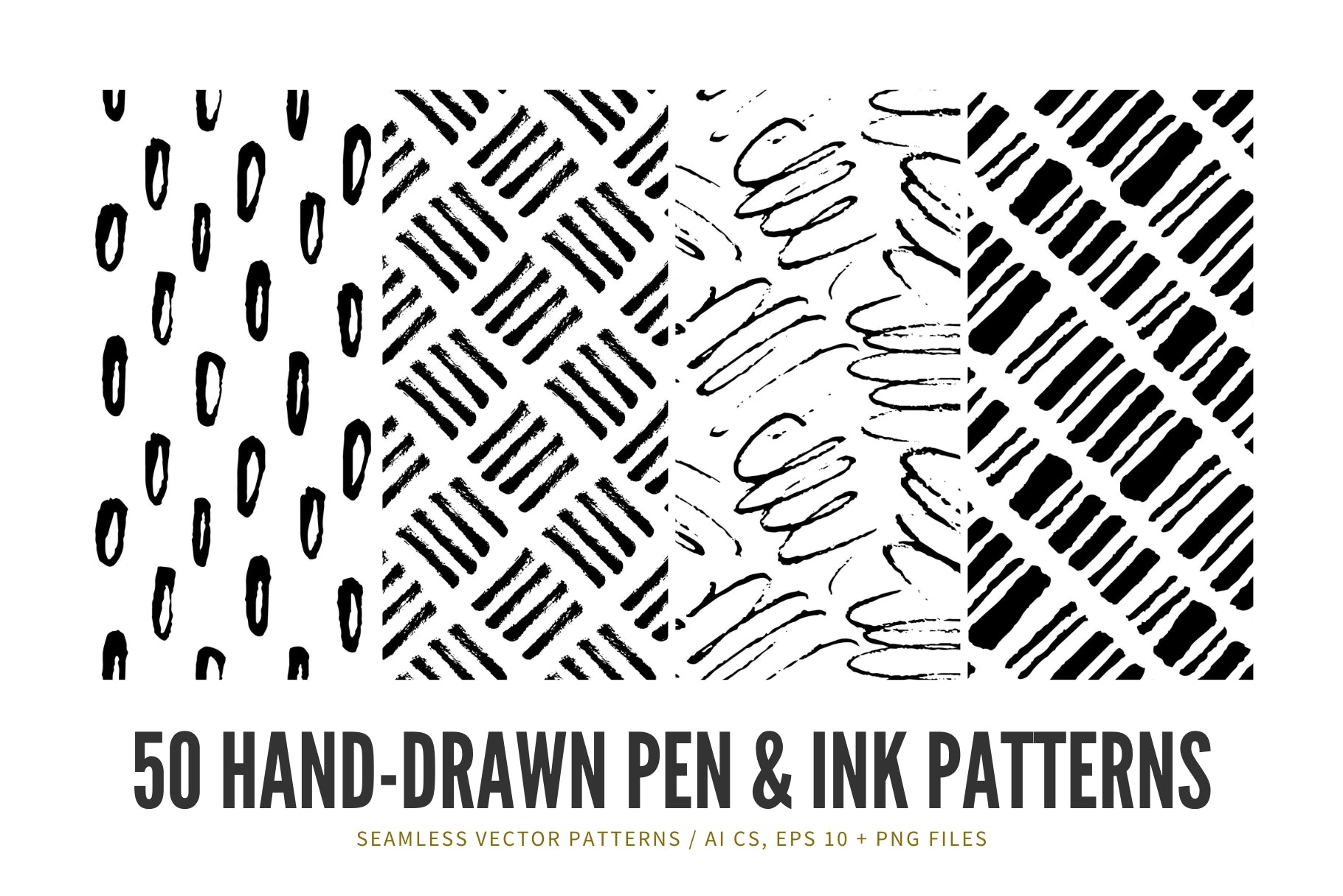 Hand drawn pattern. Hand drawn seamless pattern with lettering