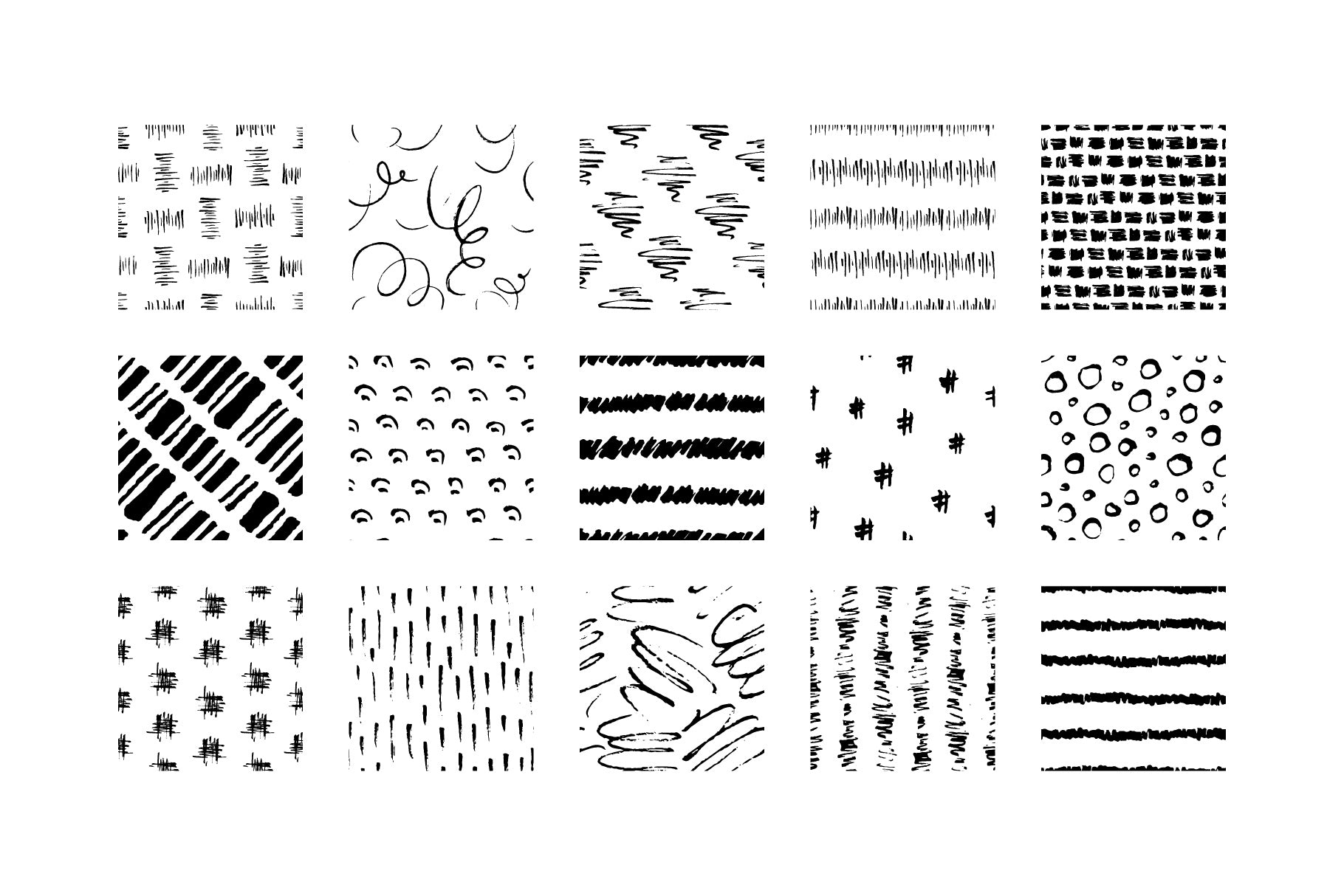 Hand Drawn Patterns 01 Seamless Vector Patterns Pen and Ink Doodle Patterns