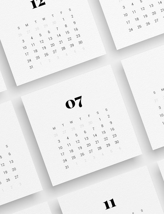 2023 Calendar | 3x3 | 2x2 | Printable Mini Calendar 2023 | Planner Cards | Minimal Aesthetic | Clean Design |  PAPER MOON Art & Design