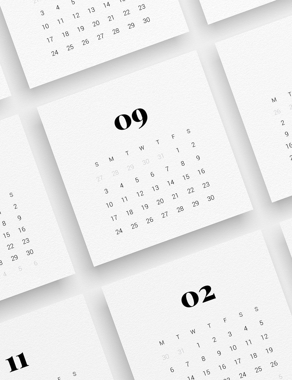 2023 Calendar | 3x3 | 2x2 | Printable Mini Calendar 2023 | Planner Cards | Minimal Aesthetic | Clean Design |  PAPER MOON Art & Design