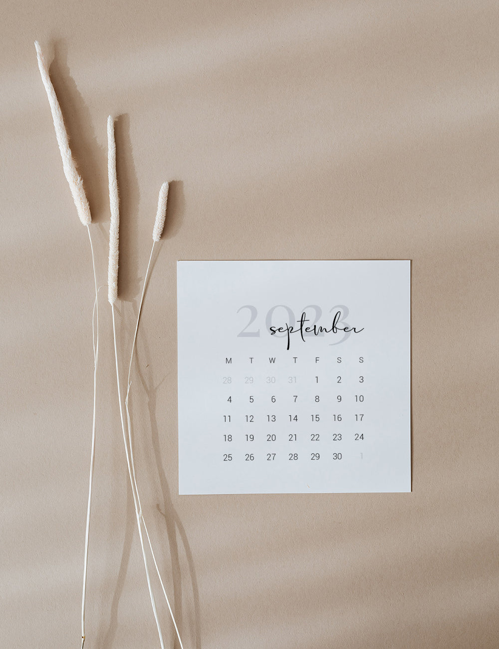 2023 Calendar | 3x3 | 2x2 | Printable Mini Calendar 2023 | Planner Cards | Minimal Aesthetic | Clean Design | PAPER MOON Art & Design