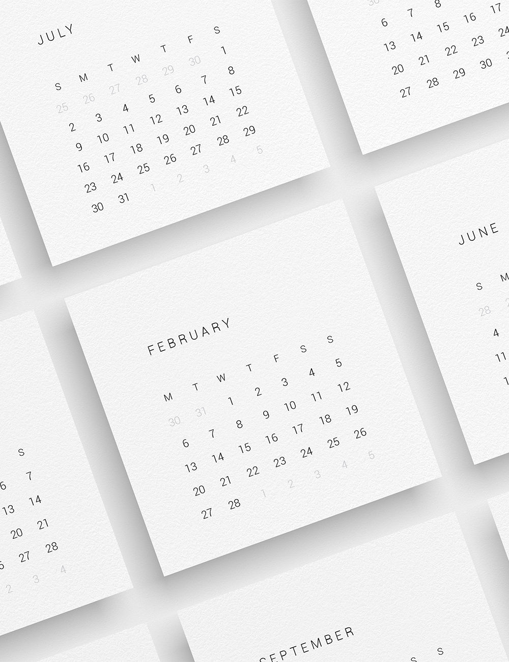 2023 Calendar | 3x3 | 2x2 | Printable Mini Calendar 2023 | Planner Cards | Minimal Aesthetic | Clean Design | PAPER MOON Art & Design