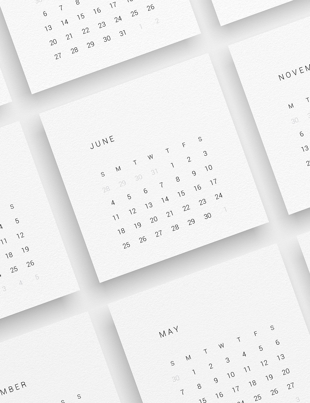 2023 Calendar | 3x3 | 2x2 | Printable Mini Calendar 2023 | Planner Cards | Minimal Aesthetic | Clean Design | PAPER MOON Art & Design