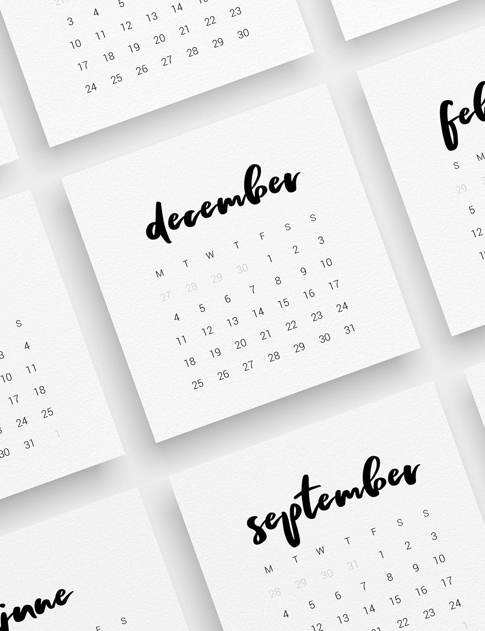 2023 Calendar | 3x3 | 2x2 | Printable Mini Calendar 2023 | Planner Cards | Minimal Aesthetic | Clean Design |  PAPER MOON Art & Design