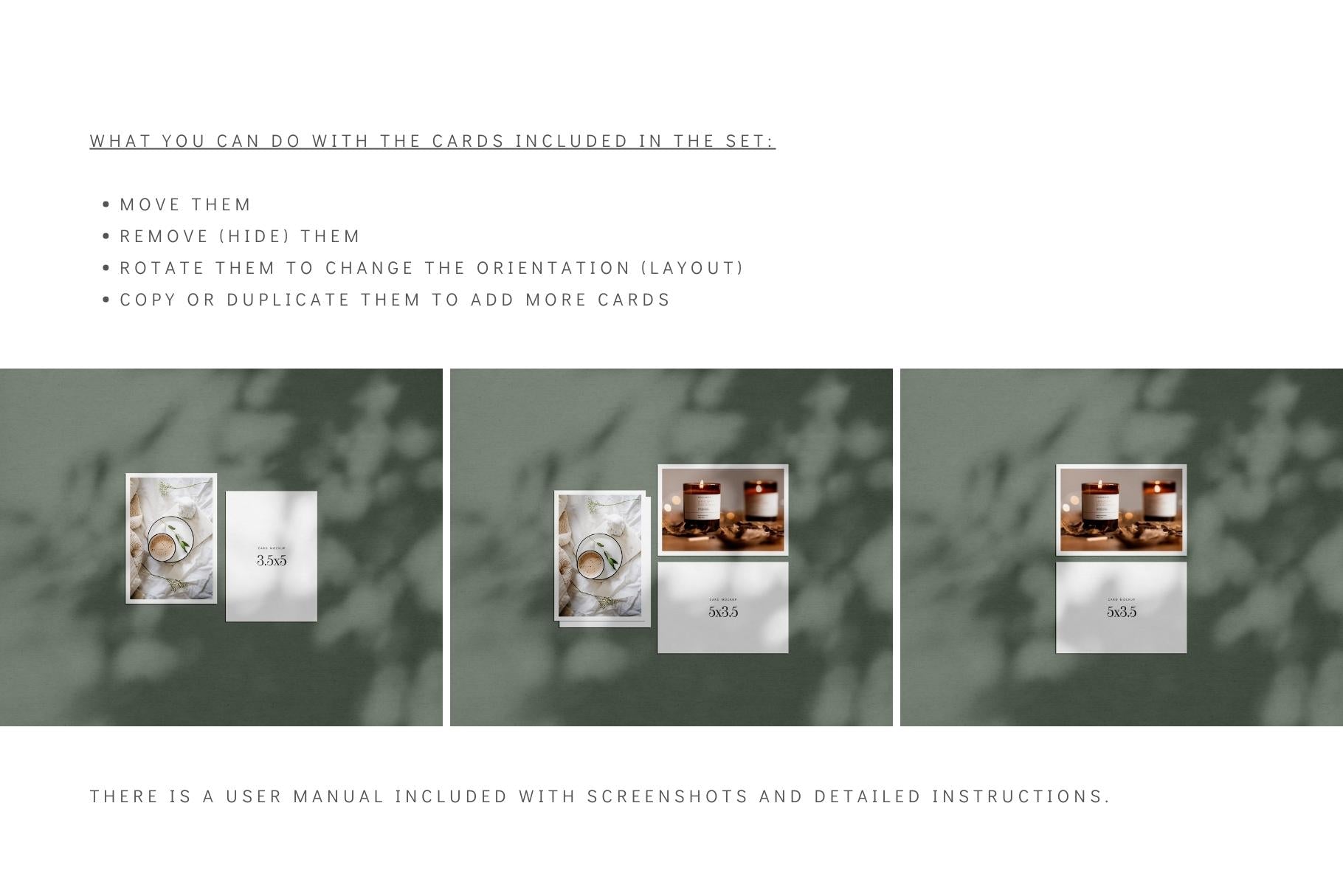 PAPER MOCKUP SET #3 | 3.5x5 Card Mockup | PSD Mockup