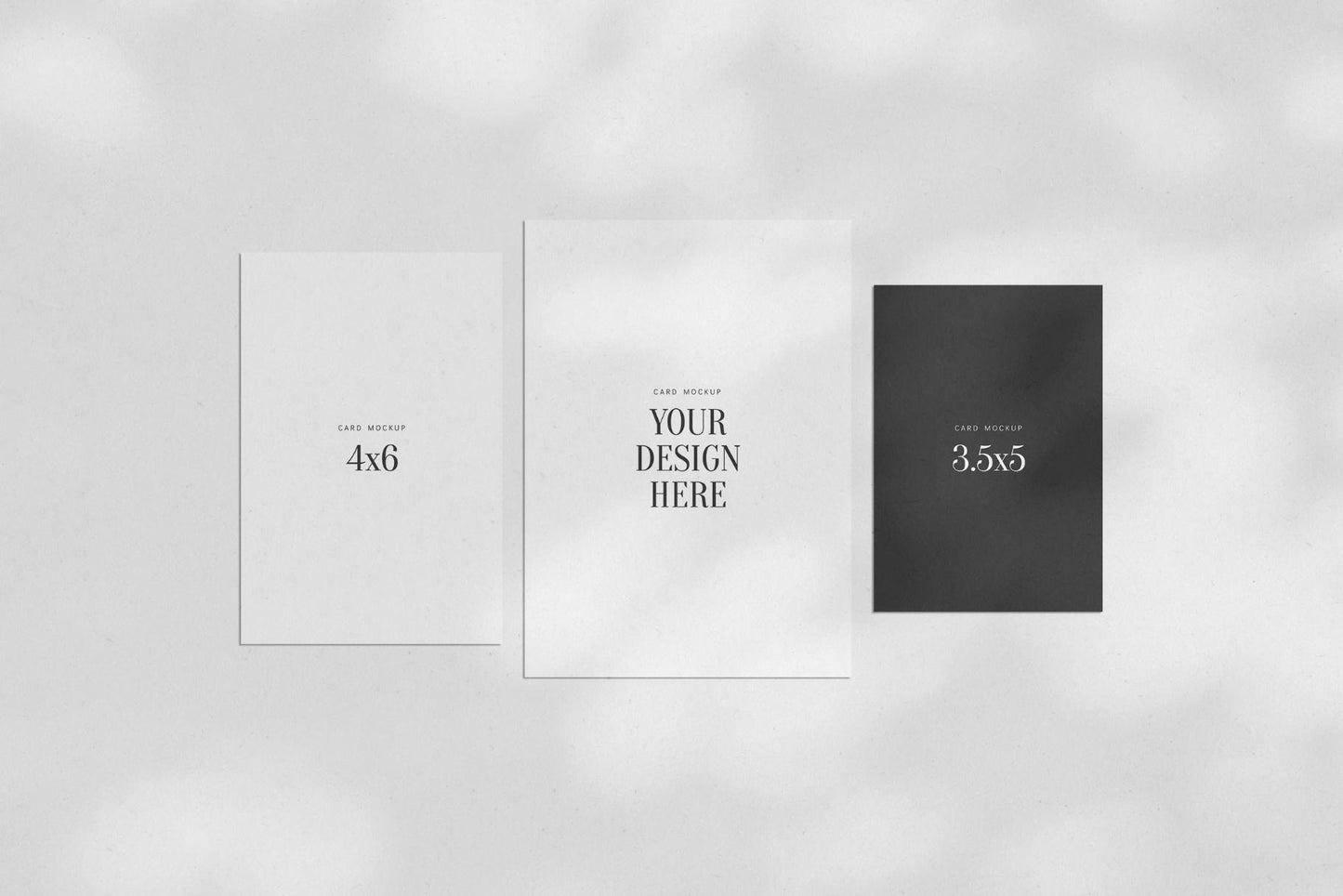 PAPER MOCKUP SET #8 | Card Mockup: 4x6, 5x7, 3.5x5 | PSD Mockup