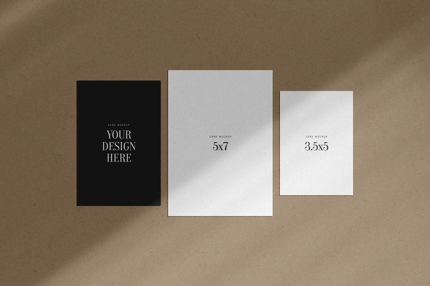PAPER MOCKUP SET #8 | Card Mockup: 4x6, 5x7, 3.5x5 | PSD Mockup