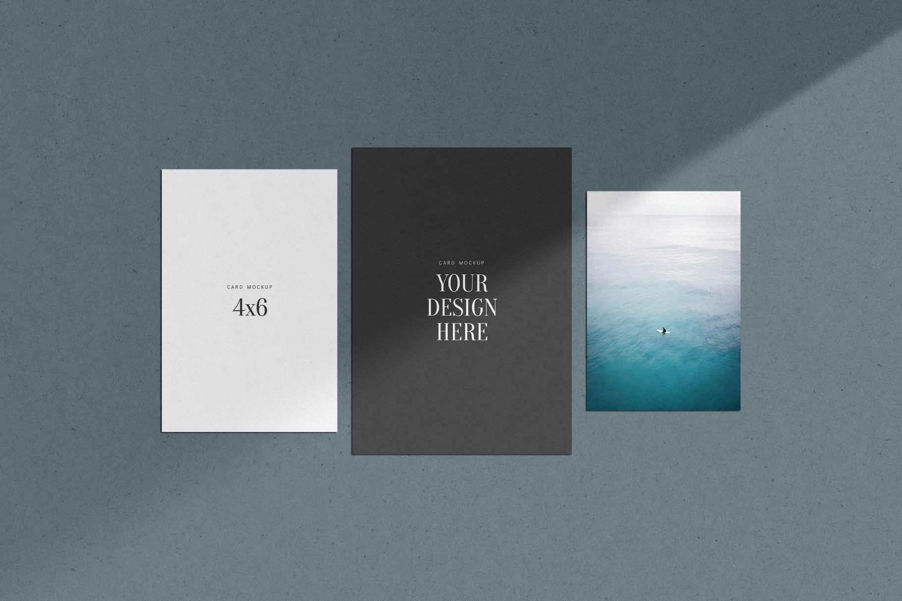 PAPER MOCKUP SET #8 | Card Mockup: 4x6, 5x7, 3.5x5 | PSD Mockup