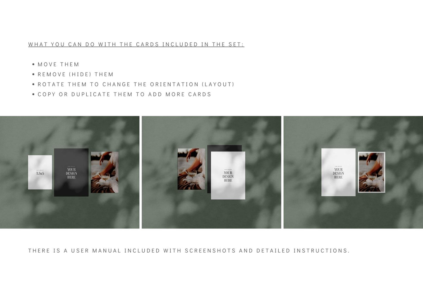 PAPER MOCKUP SET #8 | Card Mockup: 4x6, 5x7, 3.5x5 | PSD Mockup