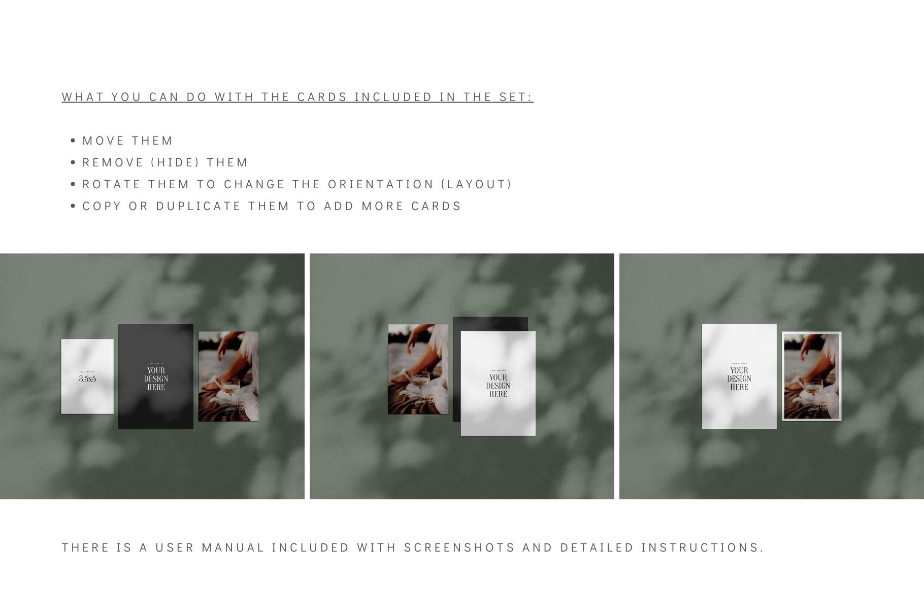 PAPER MOCKUP SET #8 | Card Mockup: 4x6, 5x7, 3.5x5 | PSD Mockup