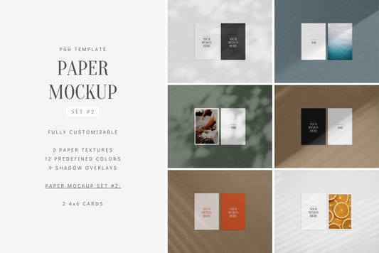 PAPER MOCKUP SET #2 | 4x6 Card Mockup | PSD Mockup