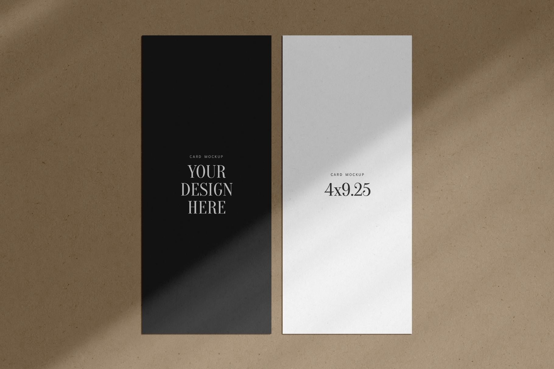 PAPER MOCKUP SET #5 | 4x9.25 Card Mockup | PSD Mockup