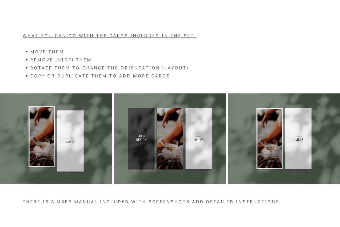 PAPER MOCKUP SET #5 | 4x9.25 Card Mockup | PSD Mockup