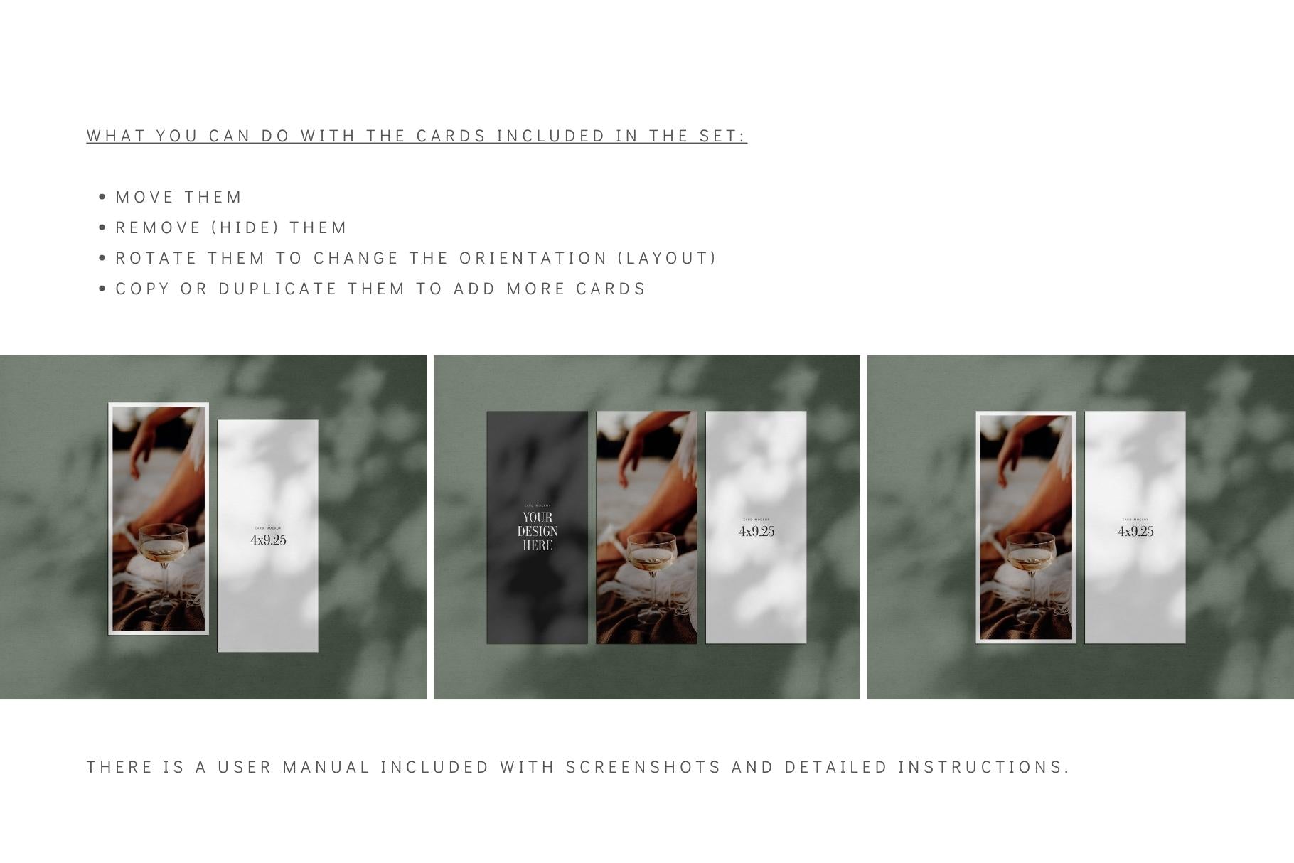 PAPER MOCKUP SET #5 | 4x9.25 Card Mockup | PSD Mockup
