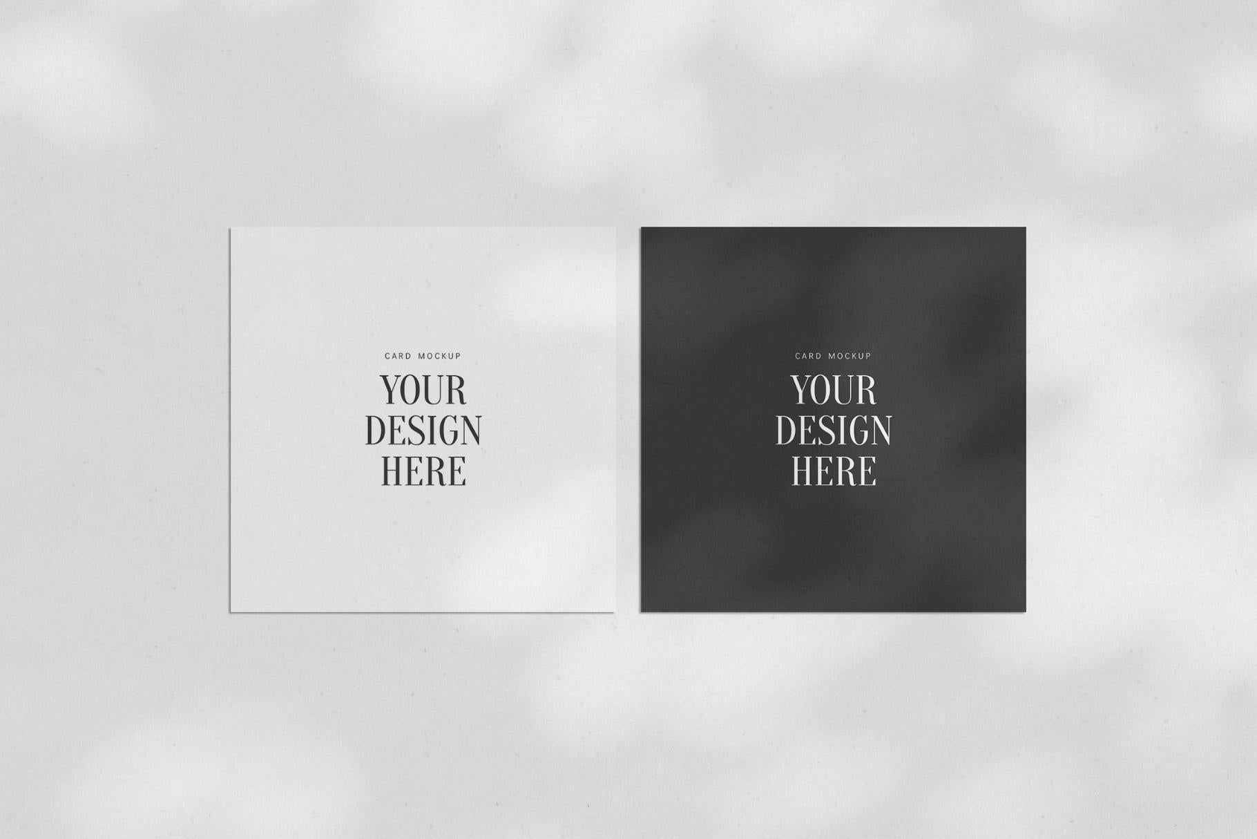 PAPER MOCKUP SET #4 | 5.25x5.25 Square Card Mockup | PSD Mockup