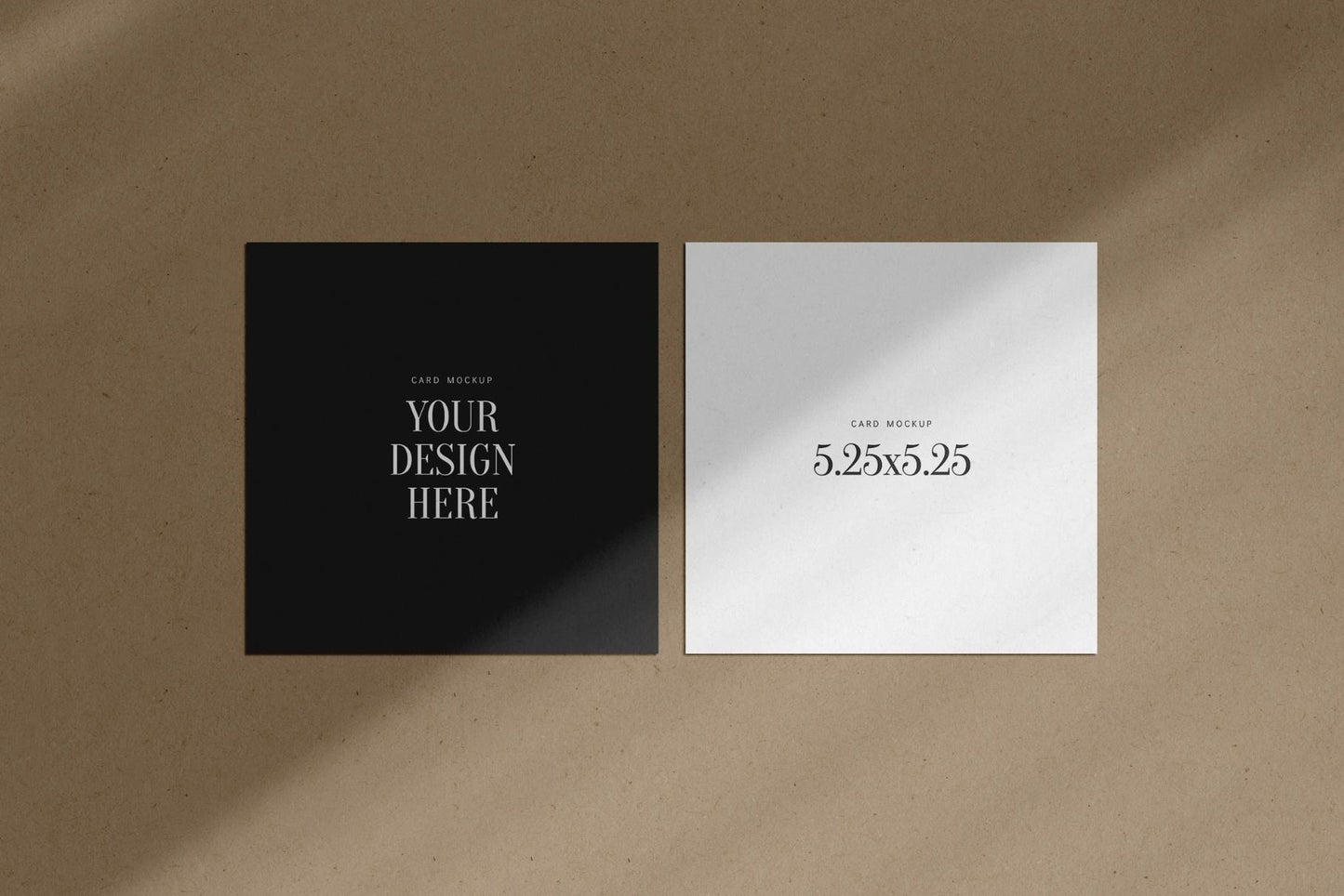 PAPER MOCKUP SET #4 | 5.25x5.25 Square Card Mockup | PSD Mockup