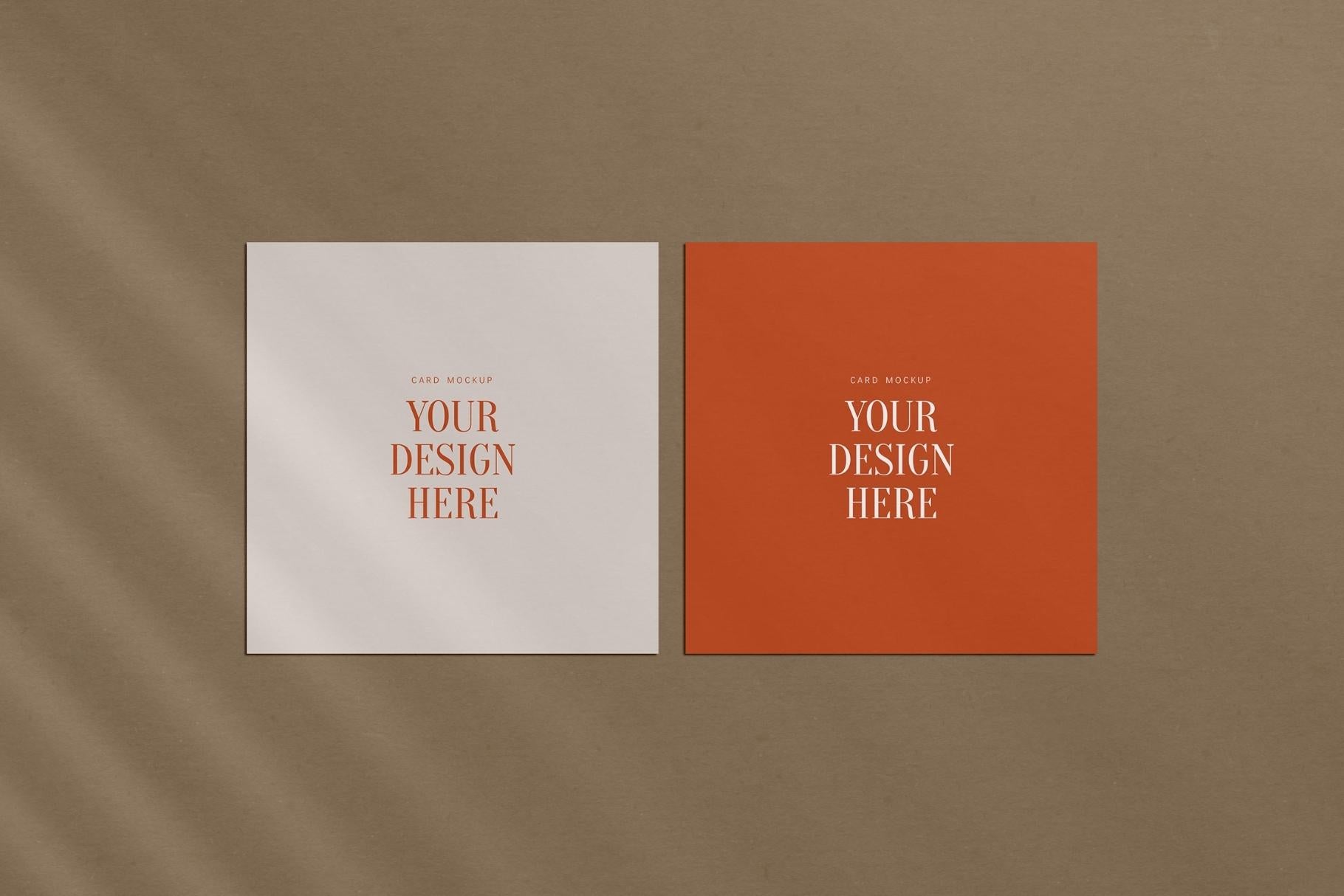PAPER MOCKUP SET #4 | 5.25x5.25 Square Card Mockup | PSD Mockup