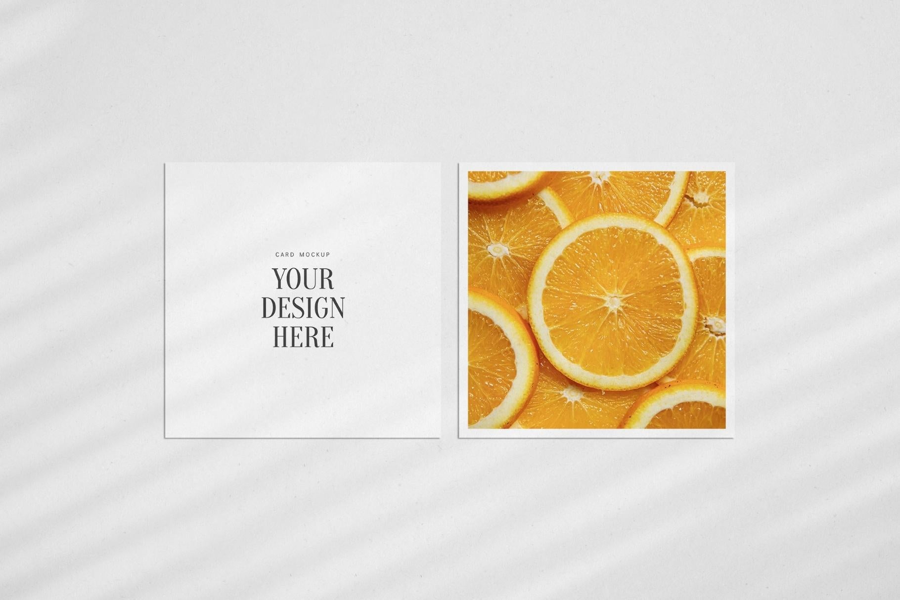 PAPER MOCKUP SET #4 | 5.25x5.25 Square Card Mockup | PSD Mockup