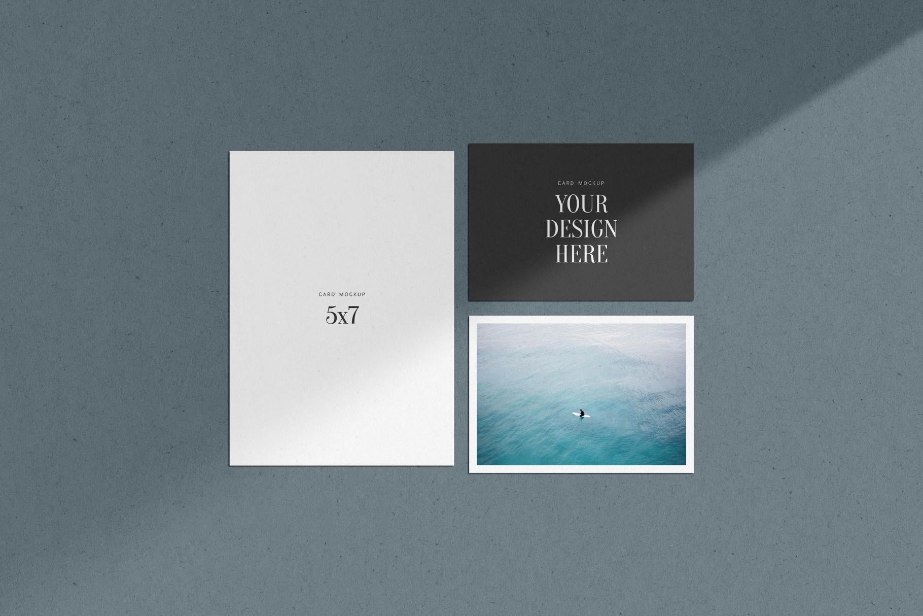 PAPER MOCKUP SET #6 | Card Mockup: 5x7, 5x3.5 | PSD Mockup
