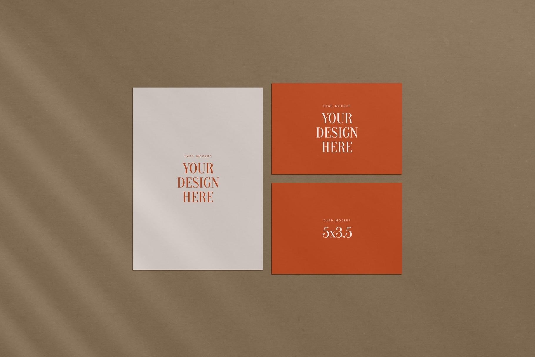 PAPER MOCKUP SET #6 | Card Mockup: 5x7, 5x3.5 | PSD Mockup