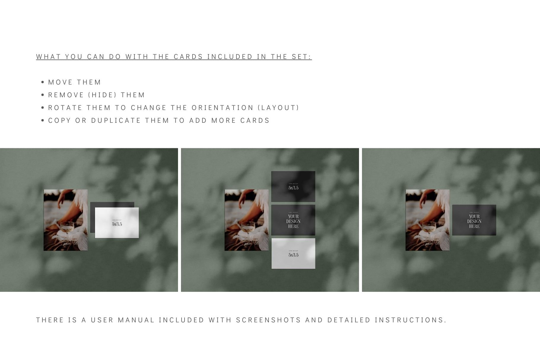 PAPER MOCKUP SET #6 | Card Mockup: 5x7, 5x3.5 | PSD Mockup