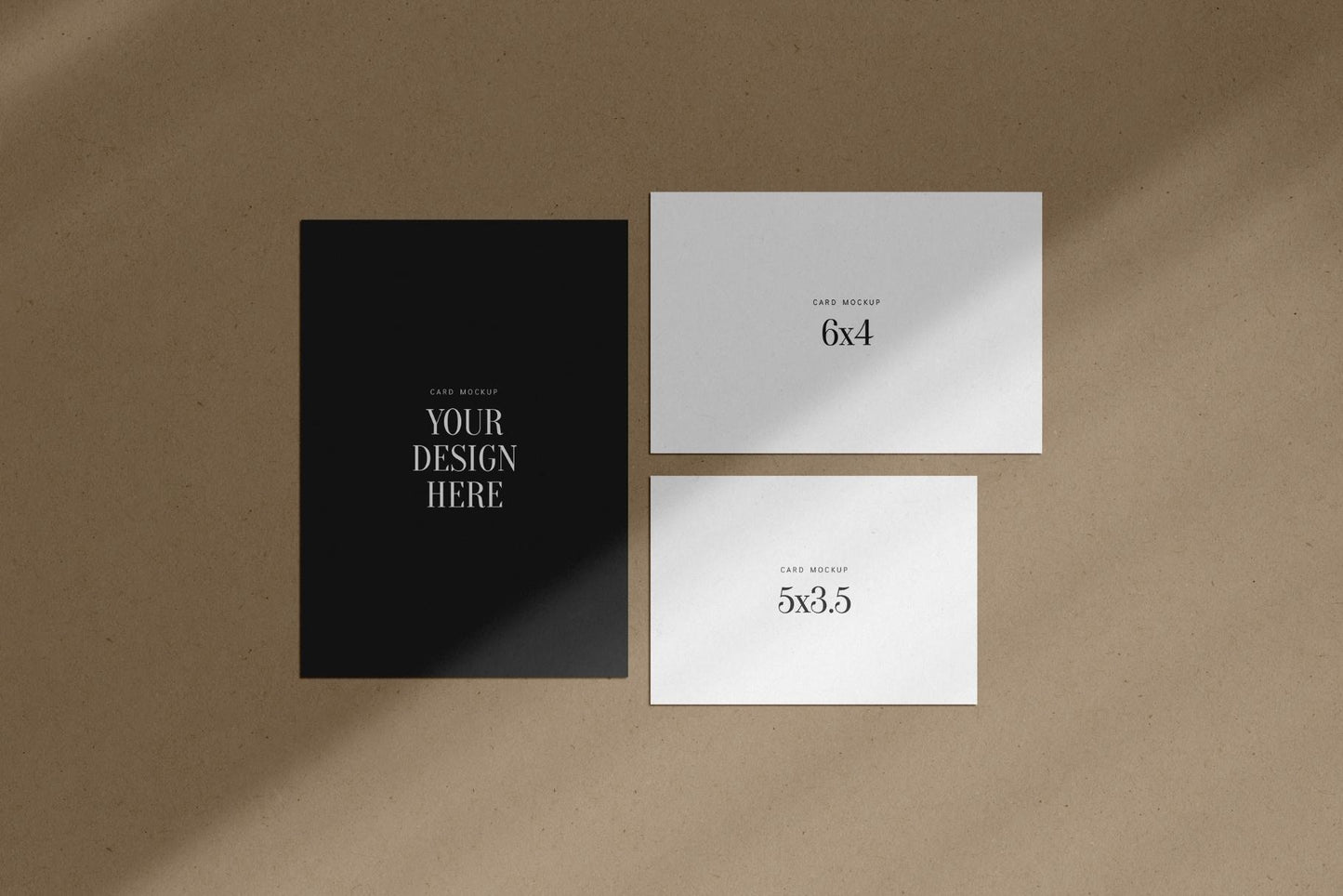 PAPER MOCKUP SET #7 | Card Mockup: 5x7, 6x4, 5x3.5 | PSD Mockup