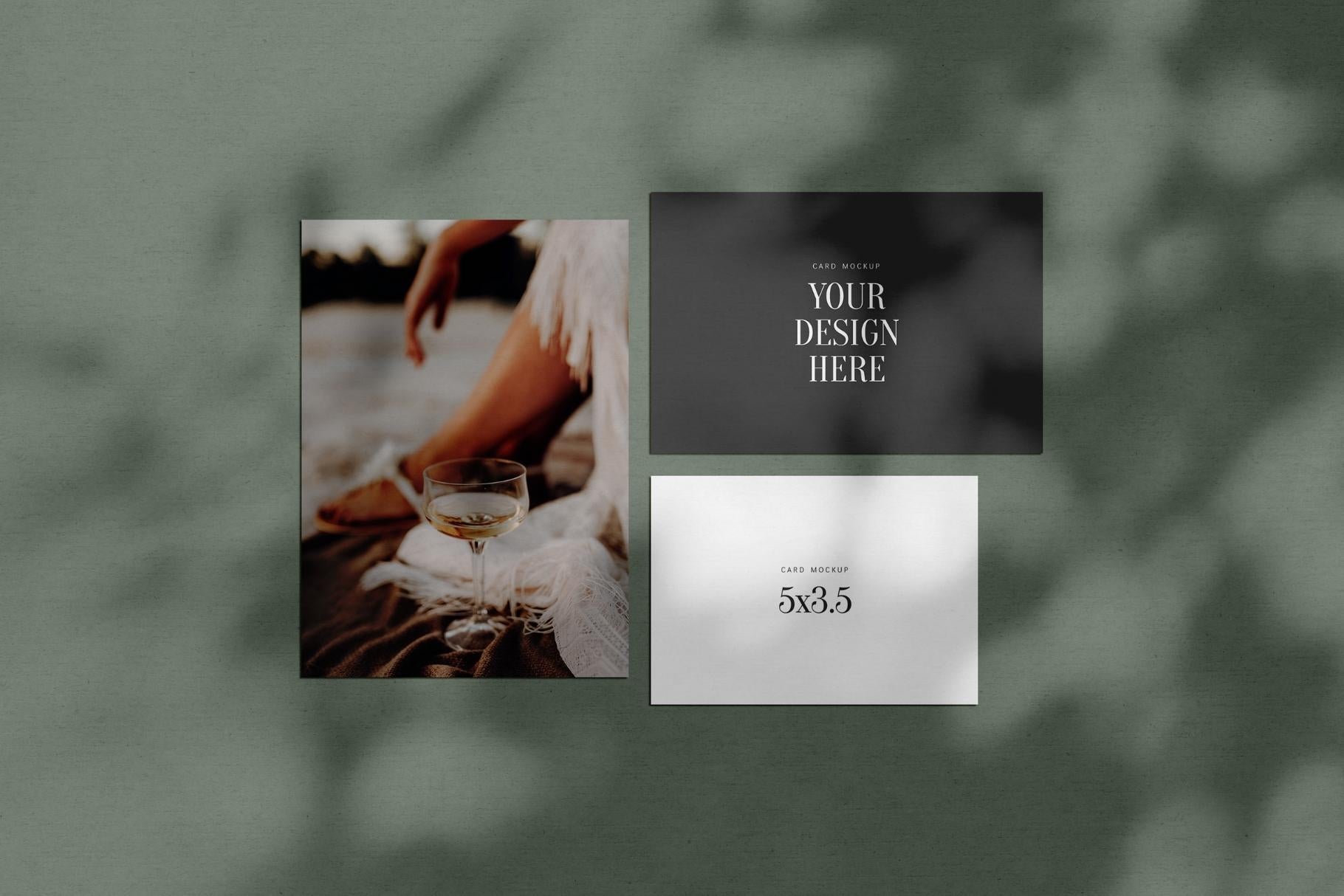 PAPER MOCKUP SET #7 | Card Mockup: 5x7, 6x4, 5x3.5 | PSD Mockup