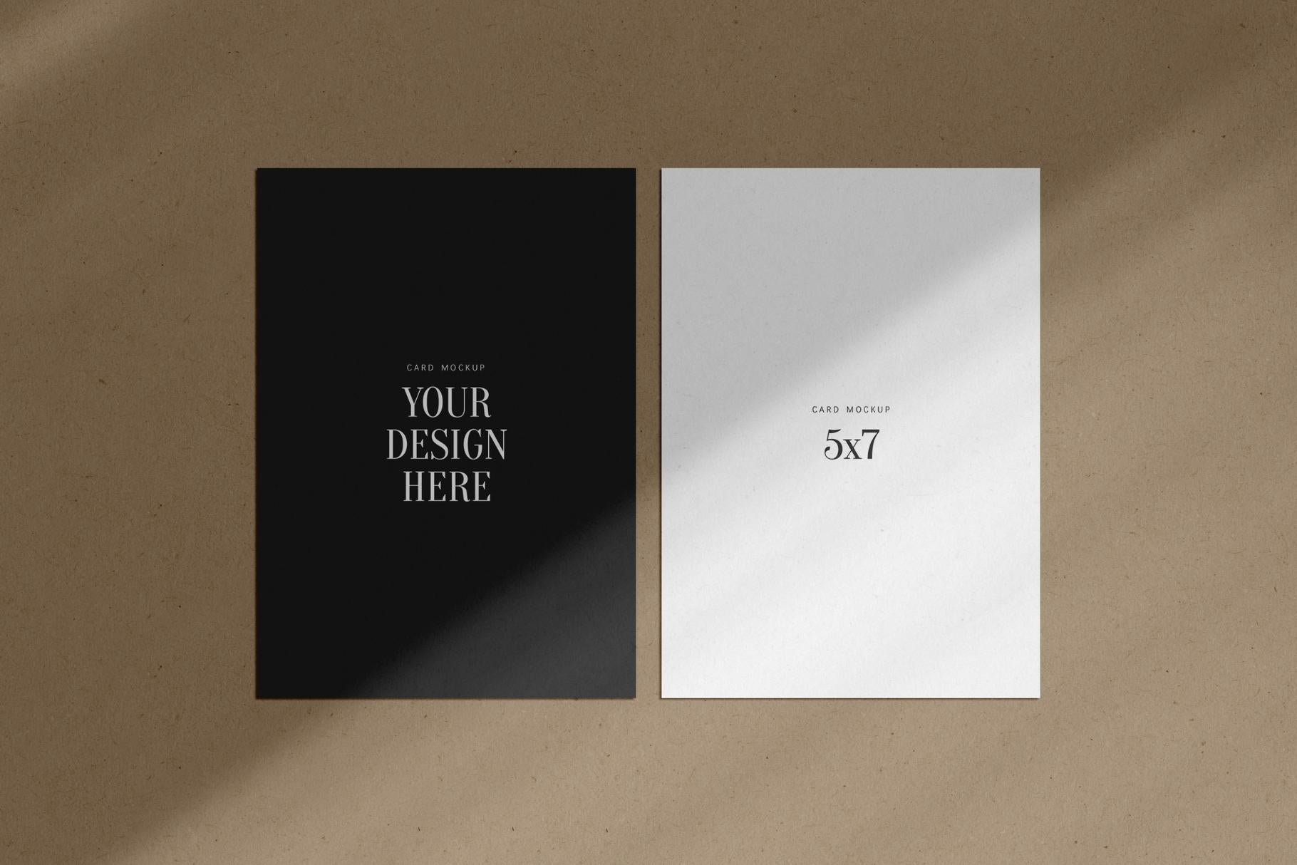 PAPER MOCKUP SET #1 | 5x7 Card Mockup | PSD Mockup