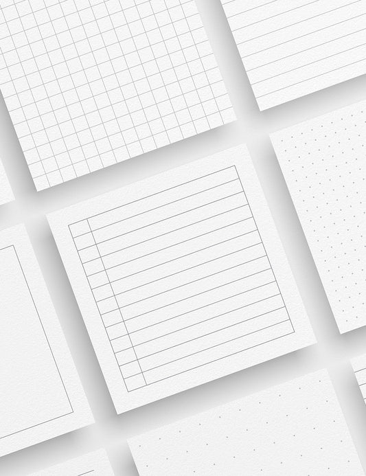 Printable Notes and Memo Cards | 3x3 | Printable Journal & Planner Cards | Notes | Lined, Dotted, Grid | Minimal Aesthetic | Clean Design | PAPER MOON Art & Design