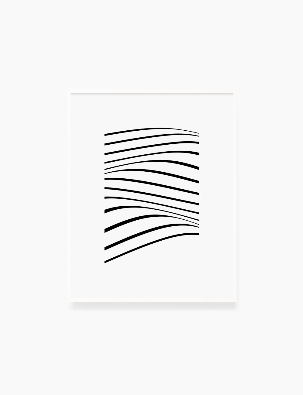 PRINTABLE WALL ART ILLUSTRATION: Minimalist Black and White Abstract Waves. Stylish. Modern. Wavy.