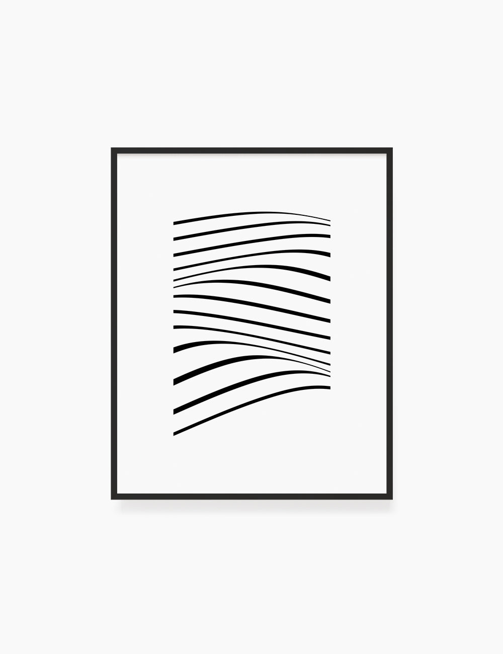 PRINTABLE WALL ART ILLUSTRATION: Minimalist Black and White Abstract Waves. Stylish. Modern. Wavy.