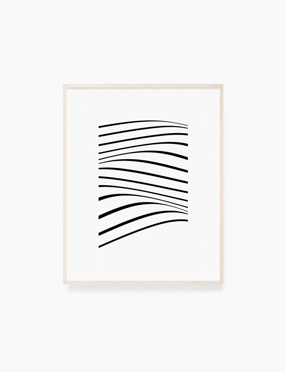 PRINTABLE WALL ART ILLUSTRATION: Minimalist Black and White Abstract Waves. Stylish. Modern. Wavy.