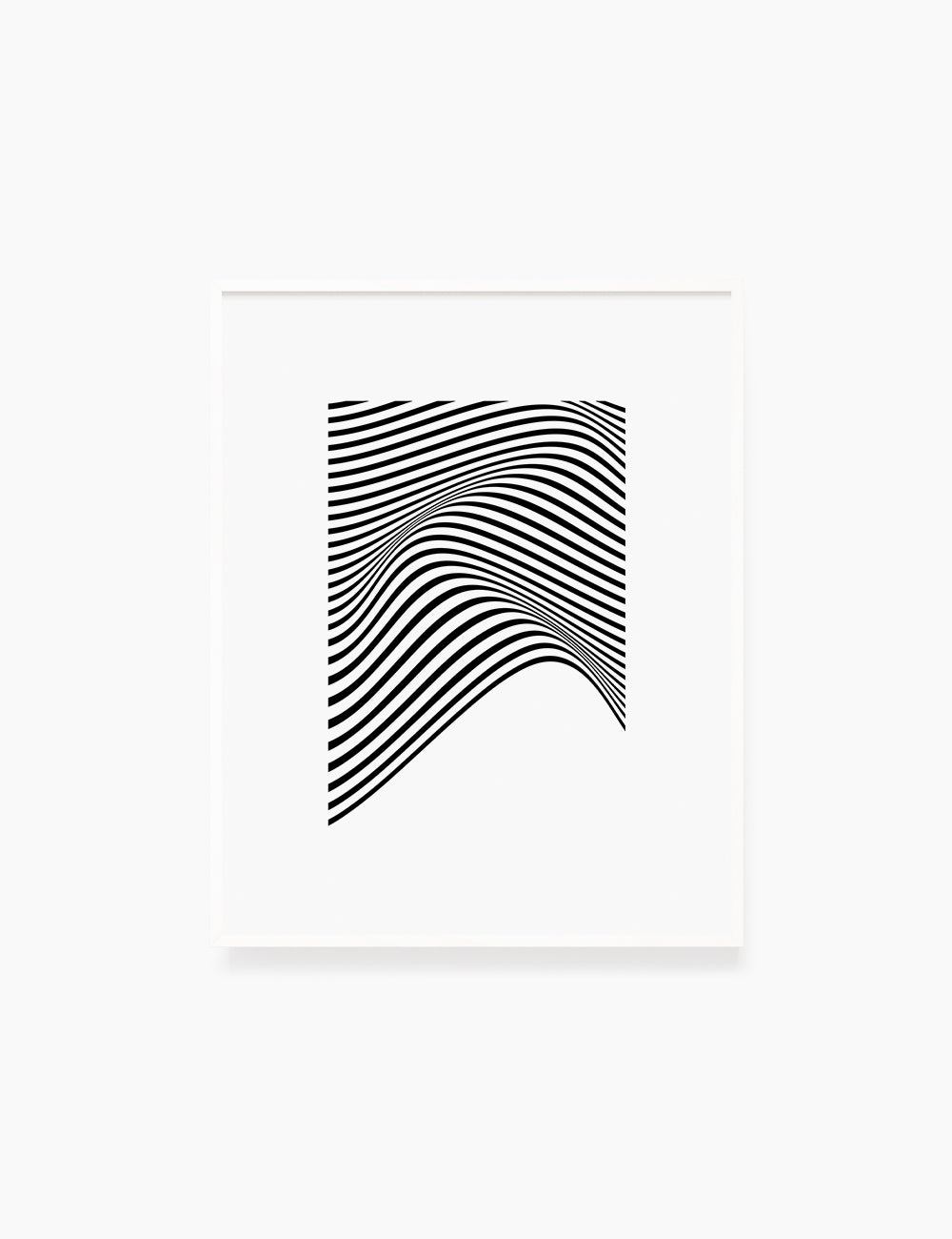 PRINTABLE WALL ART ILLUSTRATION: Minimalist Black and White Abstract Waves. Stylish. Modern. Wavy.