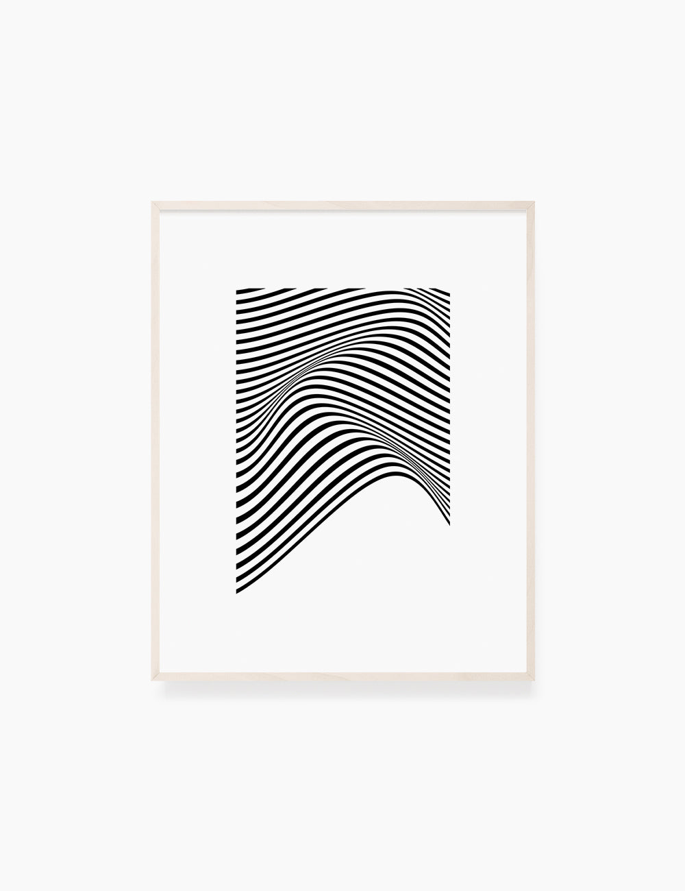 PRINTABLE WALL ART ILLUSTRATION: Minimalist Black and White Abstract Waves. Stylish. Modern. Wavy.