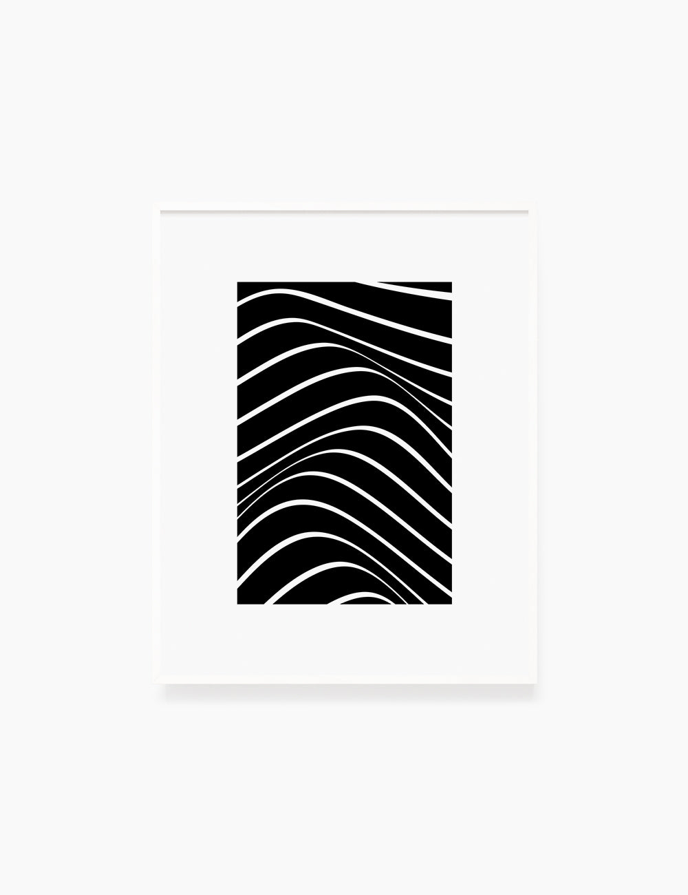 PRINTABLE WALL ART ILLUSTRATION: Minimalist Black and White Abstract Waves. Stylish. Modern. Wavy.