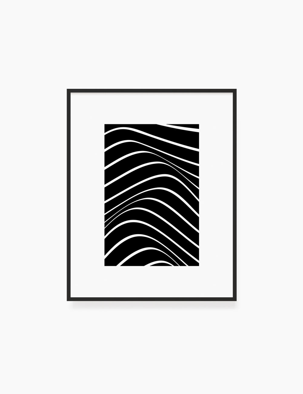 PRINTABLE WALL ART ILLUSTRATION: Minimalist Black and White Abstract Waves. Stylish. Modern. Wavy.
