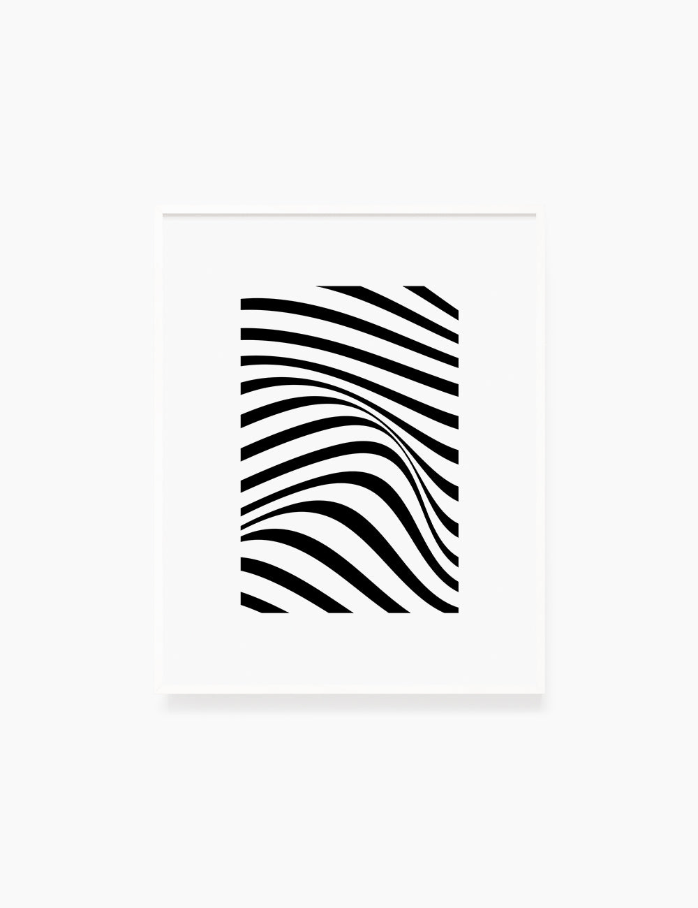PRINTABLE WALL ART ILLUSTRATION: Minimalist Black and White Abstract Waves. Stylish. Modern. Wavy.
